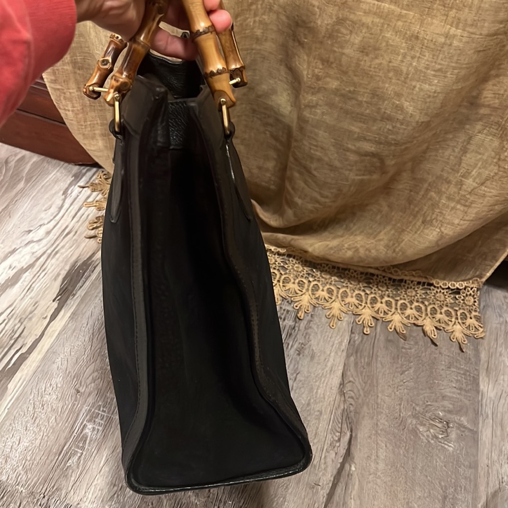SOLD-SOLD.  Vintage Pre loved Gucci Suede with leather  ( bamboo) - Picture 4 of 17